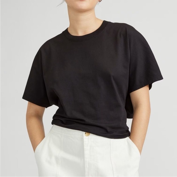 Everlane The Organic Cotton Tie Back Tee Black M - Picture 2 of 8